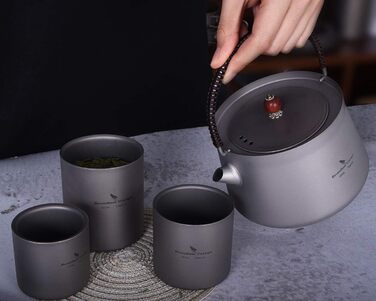 Титанова кружка Відкритий кемпінг Складна дорожня кружка 4 в 1 120 мл 180 мл 300 мл 450 мл ізольована чашка з подвійними стінками Посуд для кавових напоїв Легкий посуд для щоденних походів Ti3032D (120 мл 180 мл 300 мл набір чашок-TI3031D)