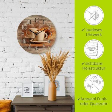 Настінний годинник, безшумний круглий 30 см ARTLAND