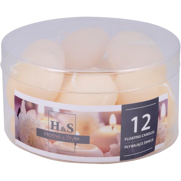 Набір плаваючих свічок DONAU HOME/ / 12 шт. / 2,8 x Ø 4,8 см / час горіння 4 години / Плаваючі воскові свічки без парфумів / Плаваючі теплі чайні свічки / для вечері, весілля, басейну 12 шт. (овальна форма, 12 шт. , кремові)