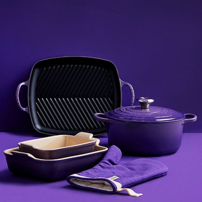 Сковорода гриль прямокутна 30 см фіолетова Le Creuset