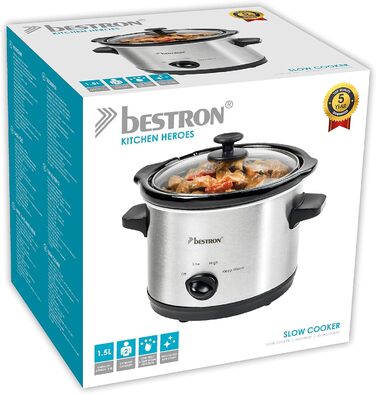 Мультиварка с керамической сковородой и стеклянной крышкой, 1,5 литра Bestron