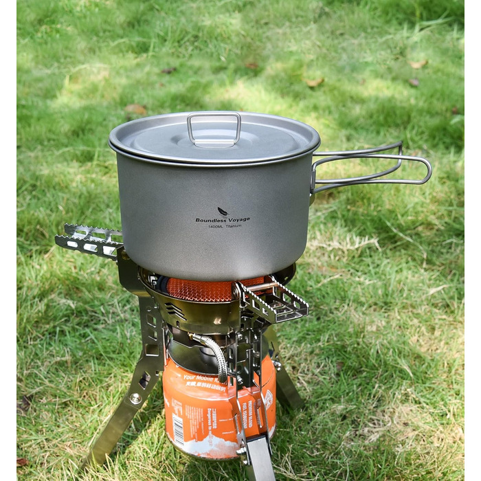 Наружная титановая посуда 1,4 л 1,6 л 2,4 л Кастрюля для соуса Голландский горшок для 1-3 человек Легкий портативный дорожный горшок Кухонный набор Туристическое снаряжение (горшок 1600 мл M-ti2107C)