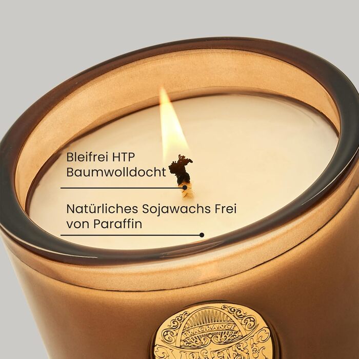 Ароматна свічка M&SENSE &quotЛісова хатина&quot, ароматичні свічки у склянці, натуральна соєва свічка, час горіння 55 годин, подарункові свічки для жінок та чоловіків, подарункова свічка (гаряче какао, 260 г)