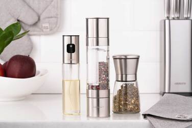 Мельница для соли и перца ARDESTO Gemini, 180 мл, стекло, нержавеющая сталь, прозрачная