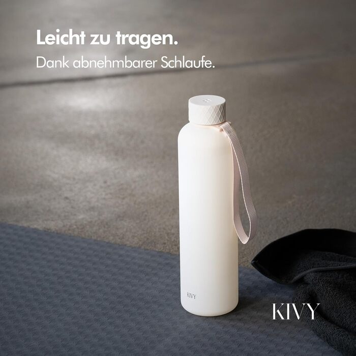 Пляшка для води 1 л тританова, кремова біла KIVY