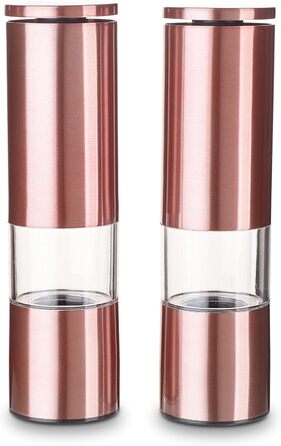 Набір млинків для спецій Echtwerk з 2 предметів, млинок для солі та перцю з високоякісної нержавіючої сталі з керамічним млином з ABS-пластику, ручний, для перцю, солі та чилі, (мідне виконання)
