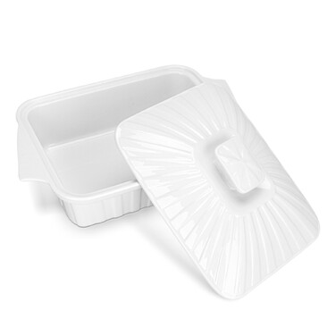 Прямоугольная форма для запекания Fissman 25х19х13 см/1,6 л с крышкой фарфоровая цена (14173)