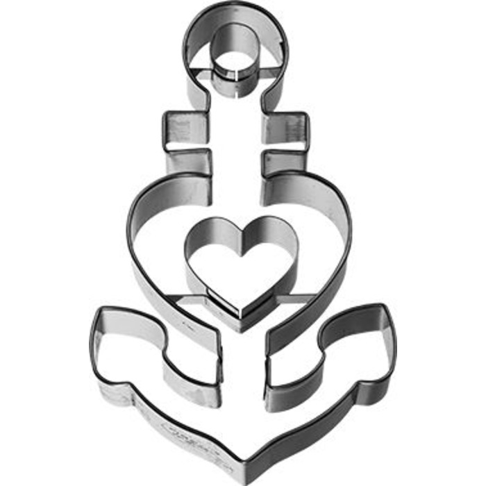 Форма для печива у вигляді серця з якорем, 10 см, RBV Birkmann