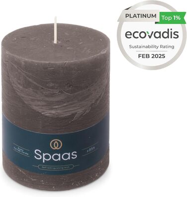 Свічка Spaas Rustic Pillar, 100/130 мм, 95 год, чорна (темно-сіра)