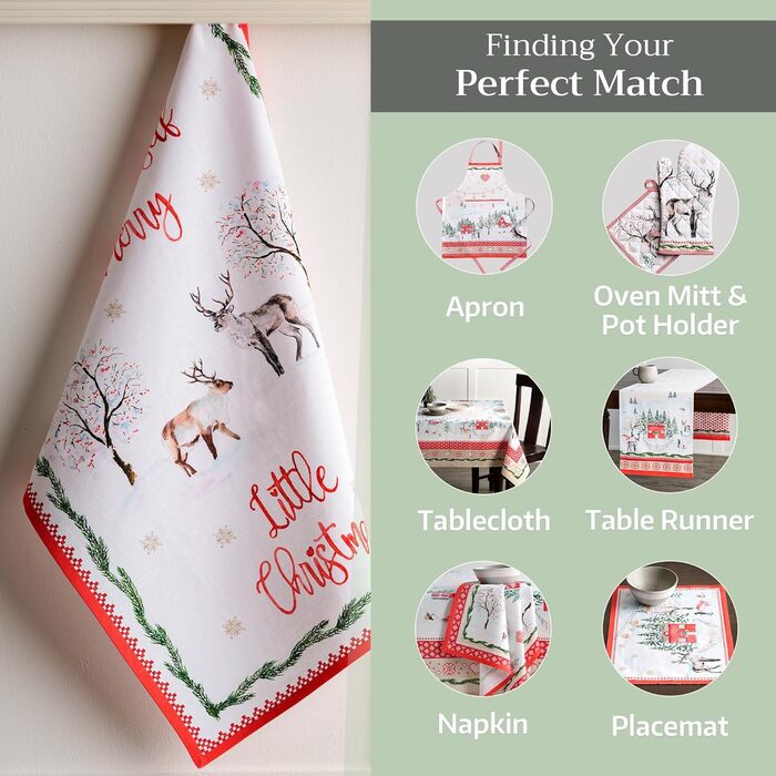 Набір з 3 різдвяних кухонних рушників  Rural Christmas 50 x 70 см Maison d' Hermine