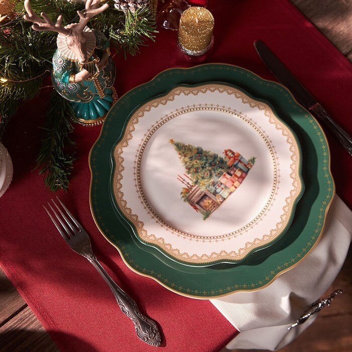 Тарелка Fissman 20 см CHRISTMAS EVE фарфор (13756)