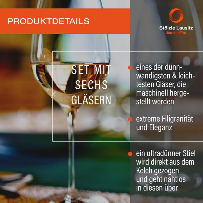 Набір з 6 келихів для білого вина 0,45 л, Fino Stölzle Lausitz