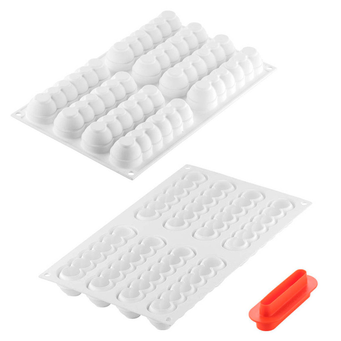 TRUFFLE ECLAIR 75 Форма силіконова 'еклер трюфель' 130х30,5 h27,5 мм (8х75 мл) + каттер