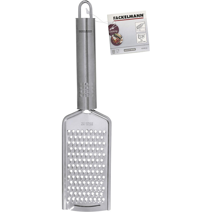 Відкривачка Fackelmann OVAL GRIP, практична відкривачка для консервів з нержавіючої сталі, універсальна відкривачка з ергономічною ручкою (колір сріблястий), кількість (24 x 5,5 x 1,5 см)