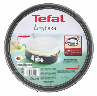 Tefal Форма для випікання Easybake, 26см, вуглецева сталь, роз'ємна, кругла, сірий