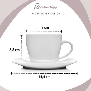 СПІВАЧКА Білий обідній сервіз Bilgola, порцеляновий набір посуду з 30 предметів на 6 персон, набір тарілок округлого дизайну, обідня тарілка (кавові чашки 12 шт. )