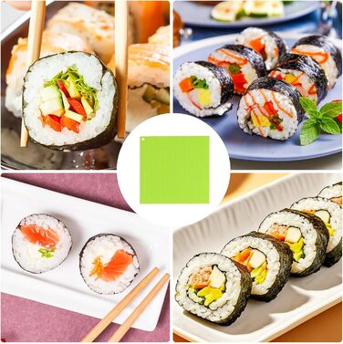 Силіконовий килимок для суші 20 х 22 см зелений DARENYI