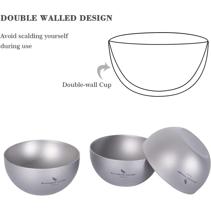 Титанові чаші для кемпінгу 2 шт. iBasingo