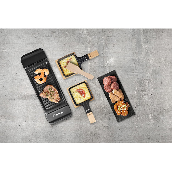 Міні-гриль із двома сковородами та двома скребками для дерева 350 Вт Bestron