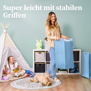 Кошики для зберігання, сумісні з IKEA KALLAX Shelf - Кошик для зберігання деревини Small Anthracite - Коробка для зберігання Полиця Кошик для зберігання - Паперовий ящик Повстяний кошик Складний кошик для білизни (75 л, синій)