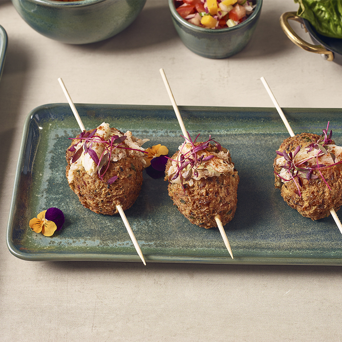 Блюдо прямоугольное 31*14 см, зеленое, Terra Porcelain Aqua Green, GenWare