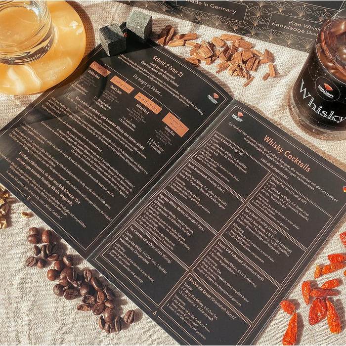 Подарунковий набір для віскі, вкл. аксесуари для дегустації віскі, каміння для віскі та келих для віскі Brilliant Infusion