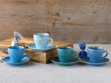 Серія Nature Collection Набір чашок для бістро, 8 предметів (набір еспресо, аква), 23699