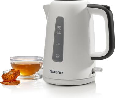 Gorenje Электрочайник 1.7л, Strix контроль, пластик, белый