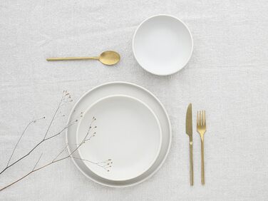 Набір посуду серії Uno з 16 предметів, комбінований сервіз керамограніту (Offwhite, посуд із 8 предметів), 22978