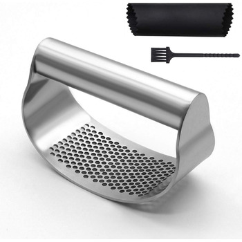 Часниковий прес з нержавіючої сталі 9,8 x 7,2 см TOPWAYS