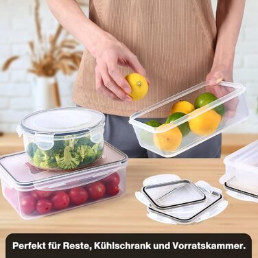 Контейнери для зберігання харчових продуктів з кришками, 16 шт. (8 контейнерів, 8 кришок), набір контейнерів для зберігання, 100 герметичні, без BPA, 0,24-1,5 л (SE-38PCS)