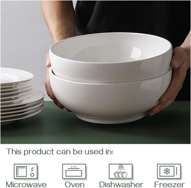 Миска сервірувальна порцелянова 2,65 л, набір 2 предмети, білий Dowan