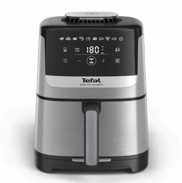 Tefal Мультипечь Easy Fry Silence, 1670Вт, чаша-5л, сенсорное управл., 10 программ, пластик, нерж. сталь-черный