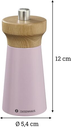 Песок Zassenhaus WESTERLAND лакированная древесина бука Фрезерная головка из древесины бука с бесступенчатой регулировкой высокопроизводительной керамической шлифовальной машины Мельница для специй для соли 12 см, Ø 5,4 см (мельница для перца, лотос, бук)