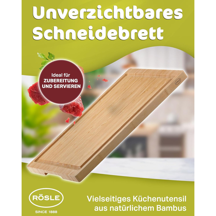 Обробна дошка 39 x 26 см, бамбук Basic Line Rosle