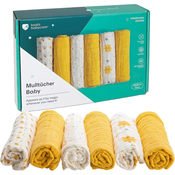 Набір із 6 рушників для дітей 30 х 30 см KOALA BABYCARE