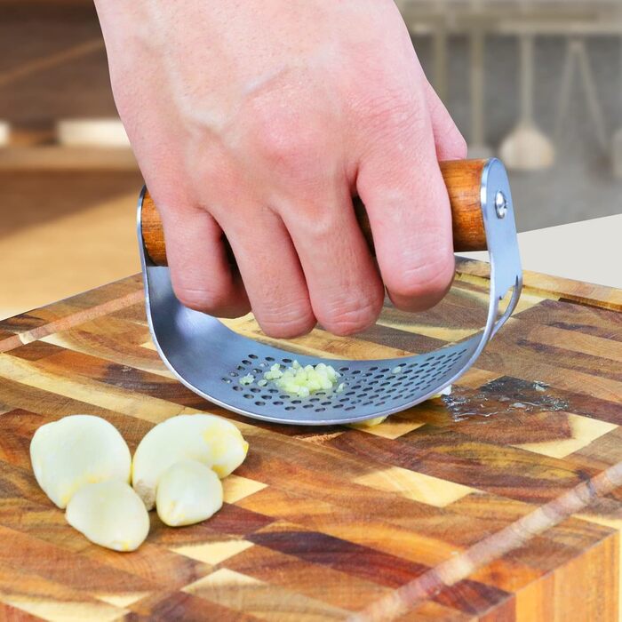 Часниковий прес з дерев'яною ручкою 10 x 5,1 см Auyeetek