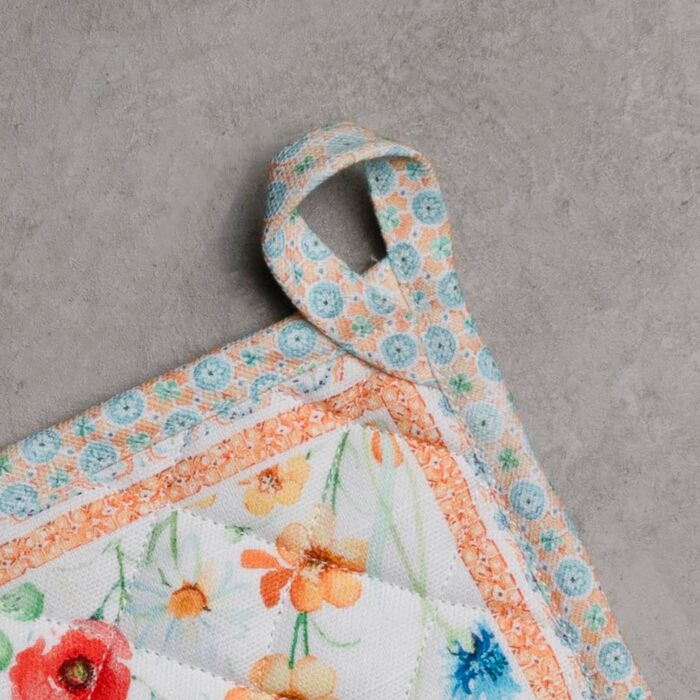 Рукавички для духовки Maison d&39 Hermine, підставки для каструль, 100 бавовна, термостійкі кухонні рукавички, рукавички для духовки (19 см x 33 см) та підставки для каструль (20 см x 20 см) для приготування їжі, Morzine - рукавички для духовки (19 x 33 с