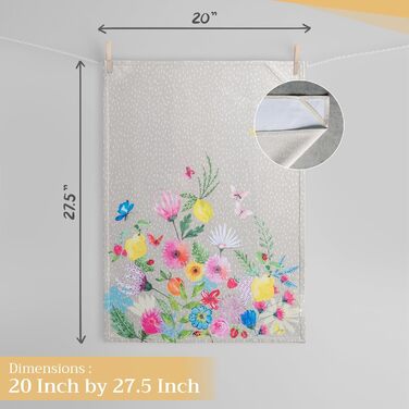 Набір із 3 багатоцільових кухонних рушників Maison d&39 Hermine Rural Christmas, 100 бавовна Різдвяні рушники День подяки/Різдво (50 см x 70 см) (Jardin D&39ete - Туман)