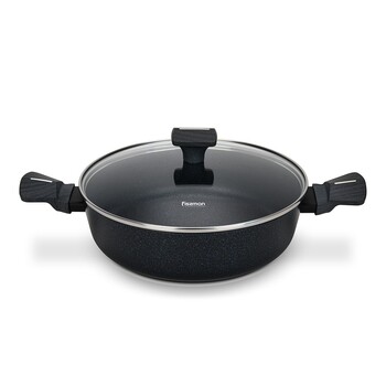 Сотейник Fissman со стеклянной крышкой FERRO 26x7,5 см 3,49 л алюминий с антипригарным покрытием (14526)