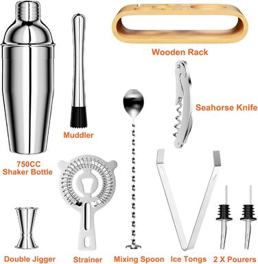 Коктейльний набір з нержавіючої сталі на 10 предметів 750 мл Newpop
