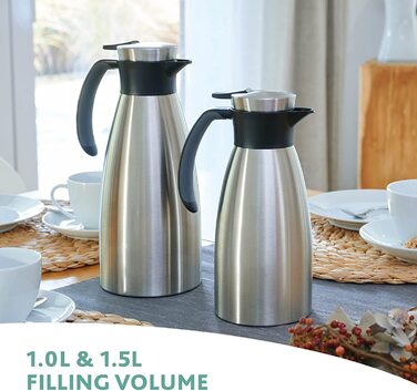 Термос-чайник 1,5 л чорний Soft Grip Emsa