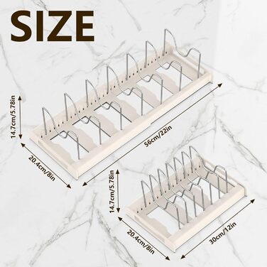 Підставка для посуду розсувна 56 x 20,4 см, на 7 відділень, біла Anhow