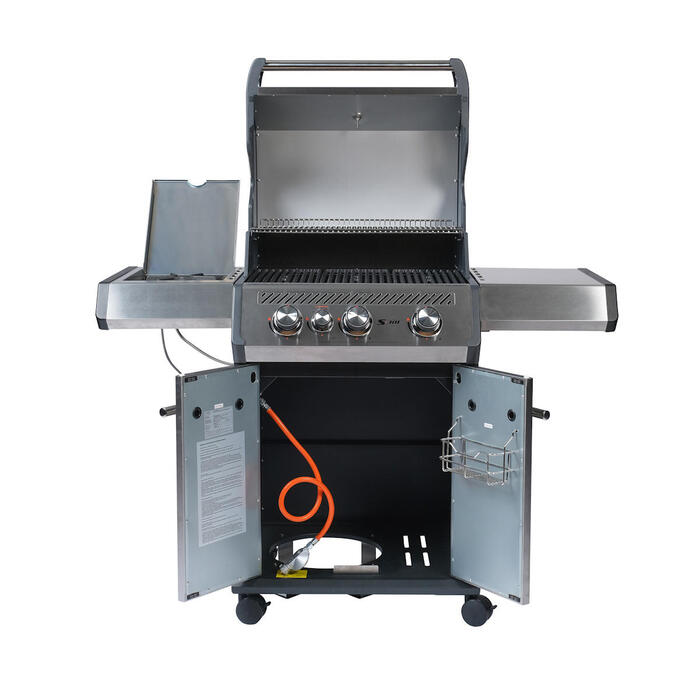 Газовый гриль SANTOS S-301, с боковой горелкой, нержавеющая сталь 900242 Код: 010950