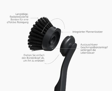 Щітка для миття посуду із змінною головкою 26x3x5,5 см Joseph Joseph