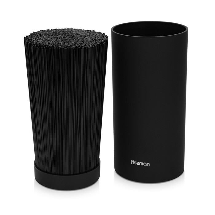 Підставка Fissman для кухонних ножів та ножиць 11x22 см кругла, колір ЧОРНИЙ пластик (12879)