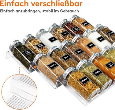 Органайзер для спецій пластиковий розсувний, 48,4 x 66 x 3,9 см, прозорий Lifewit