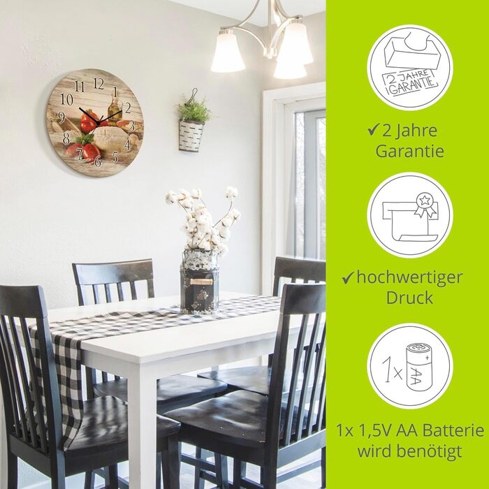 Настінний годинник з дерева 30 см ARTLAND