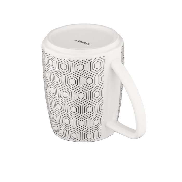 ARDESTO Чашка Lamberto, 360мл, порцеляна, біло-сірий