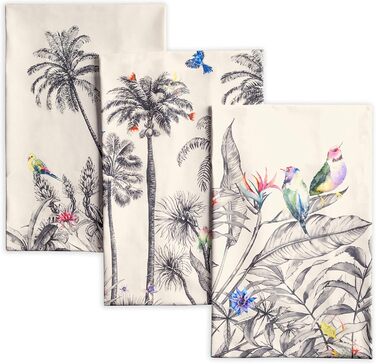 Набір із 3 кухонних рушників універсального призначення, 100 бавовна Барні рушники День подяки/Різдво (50 см x 70 см) (03 - Kitchen-Profiia, 50 x 70 см (набір із 3 шт.)), 39 Hermine Noel